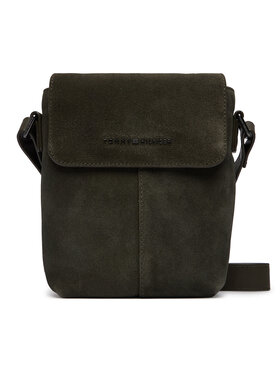 Tommy Hilfiger Tommy Hilfiger Torbica za okrog pasu Metal Logo Suede Crossbody Bag AM0AM14262 Zelena