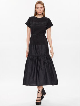 TWINSET TWINSET Letní šaty 231TT2240 Černá Regular Fit