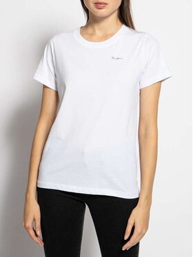 Pepe Jeans Pepe Jeans T-Shirt PL505558 800 Bílá Slim Fit