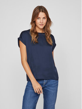 Vila Vila T-Shirt Ellette 14059563 Tmavomodrá Regular Fit