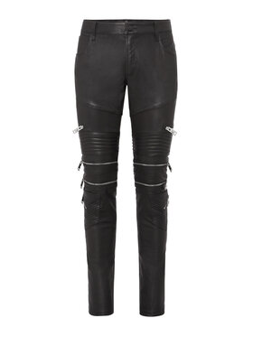 PHILIPP PLEIN PHILIPP PLEIN Pantaloni di pelle 8769 Nero Skinny Fit