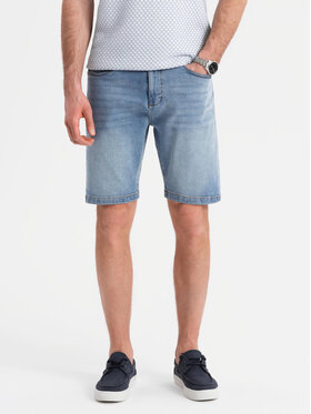 Ombre Ombre Szorty jeansowe OM-SRDS-0171 Niebieski Regular Fit