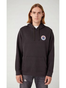 Wrangler Wrangler Bluza Logo Hoodie Czarny Hoodie Fit