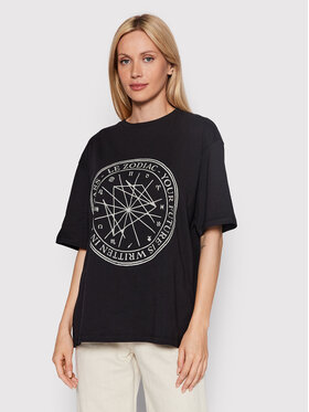 NA-KD NA-KD Póló Zodiac 1100-005618-8309-003 Fekete Relaxed Fit