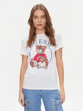 Guess Guess Marškinėliai W4RI86 K9SN1 Balta Regular Fit