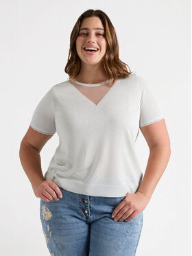 Fiorella Rubino Fiorella Rubino Cardigan M547L007918N011 Bianco Boxy Fit