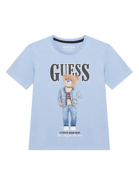 Guess Guess Tričko L6RI11 K8HM4 Modrá Regular Fit