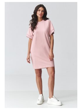 Makadamia Makadamia Sukienka codzienna M920 Różowy Loose Fit