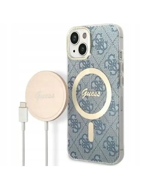 Guess Guess Etui na telefon 4G Metal Gold Logo Niebieski