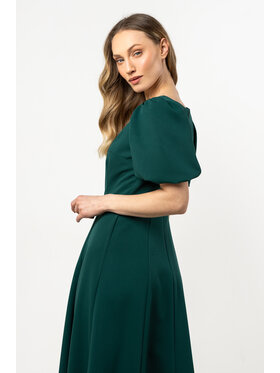 Awama Awama Sukienka koktajlowa A709 Zielony Basic Fit