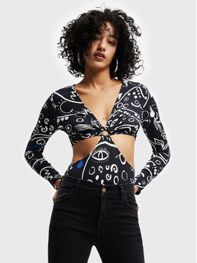 Desigual Desigual Bodi 22WWQK06 Crna Slim Fit