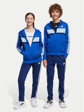 adidas Спортивний костюм Seasonal Essentials Tiberio 3-Stripes JI6209 Голубий Regular Fit