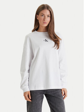 Calvin Klein Jeans Calvin Klein Jeans Суитшърт Monologo LV047E211G Бял Oversize