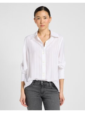 Lee Lee Koszula Balloon Sleeve Shirt Biały Loose Fit