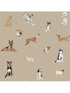 Dekornik Dekornik Tapeta Dogs are The Best Beżowy
