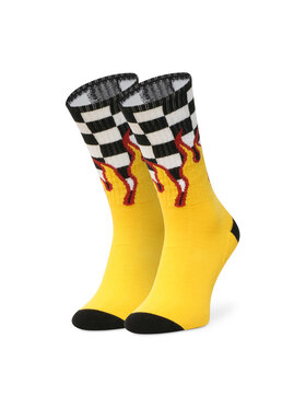 Vans Vans Skarpety Wysokie Męskie Flame Check Crew VN0A4TQHZIA1 Żółty