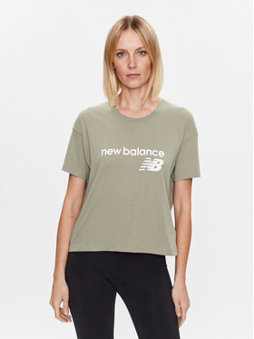 New Balance New Balance T-shirt Stacked WT03805 Verde Relaxed Fit