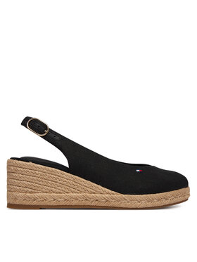 Tommy Hilfiger Tommy Hilfiger Espadrilles Mid Wedge Espad Slingback FW0FW09228 Fekete