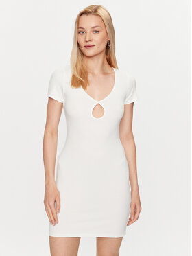 Glamorous Glamorous Vsakodnevna obleka CK7014 Bela Slim Fit