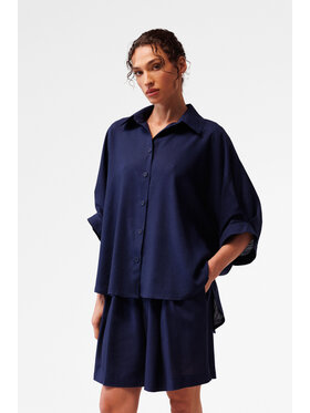 LE POSSÉ LE POSSÉ Košile KK Tmavomodrá Loose Fit