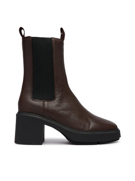 Calvin Klein Calvin Klein Čizme Block Heel Chelsea Boot Lth HW0HW03694 Tamno smeđa