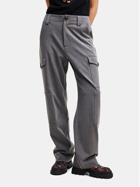 Desigual Desigual Pantalon en tissu 23WWPW30 Gris Cargo Fit
