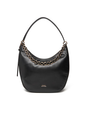 Tommy Hilfiger Tommy Hilfiger Τσάντα Moon Leather Hobo AW0AW17468 Μαύρο