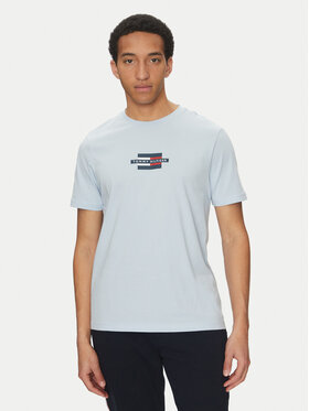 Tommy Hilfiger Tommy Hilfiger Tricou Flag Box MW0MW38636 Albastru celest Regular Fit
