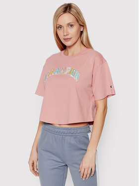 Champion Champion T-Shirt Embrodered Bookstore Logo 114969 Růžová Custom Fit