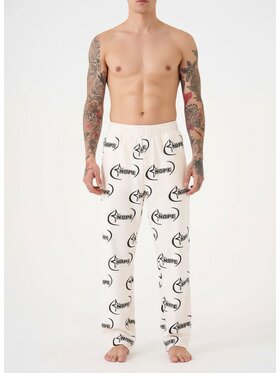 Machinist Machinist Spodnie piżamowe do spania domu na prezent premium 115012 Biały Regular Fit