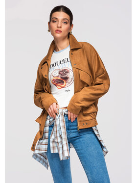 Ombre Ombre Kurtka bomber OW-JAFL-0122 Miedziany Regular Fit