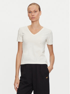 4F 4F Póló 4FWAW24TTSHF1649 Ekru Slim Fit