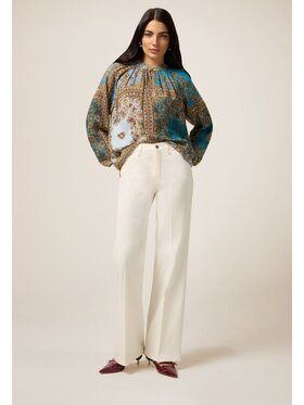 Oltre Oltre Pantaloni di tessuto P731R008736N011 Bianco Regular Fit