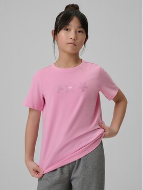 4F 4F T-Shirt 4FJRSS26TTSHF3455-56S Różowy Regular Fit