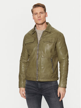 Milestone Milestone Шкіряна куртка 511099 60605 Зелений Regular Fit