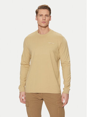 Tommy Jeans Tommy Jeans Тениска с дълъг ръкав Linear DM0DM21138 Бежов Slim Fit