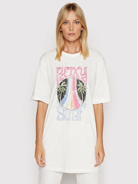 Roxy Roxy T-shirt Come To The Beach ERJZT05336 Beige Boyfriend Fit