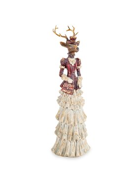 MIAhome MIAhome Figurka elegancka pani jeleń ELEGANTE-2 w długiej sukni Kolorowy
