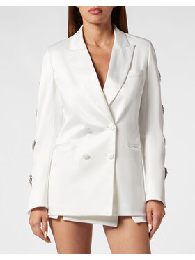 PHILIPP PLEIN PHILIPP PLEIN Marynarka 15729 Biały Loose Fit