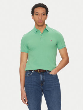 Tommy Hilfiger Tommy Hilfiger Тениска с яка и копчета 1985 MW0MW17771 Зелен Slim Fit