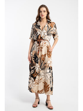CLICK CLICK Sukienka codzienna 60-6129 Beżowy Relaxed Fit
