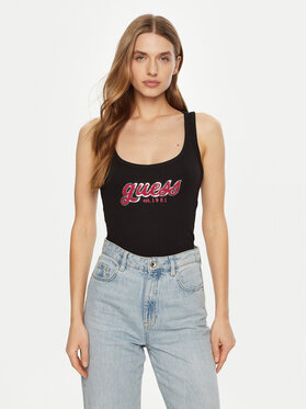 Guess Guess Top W5RP03 KA0H1 Czarny Regular Fit