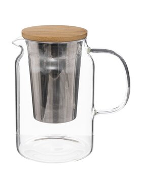 MIAhome MIAhome Dzbanek do herbaty z bambusową pokrywką 900 ml TEIERA Bezbarwny