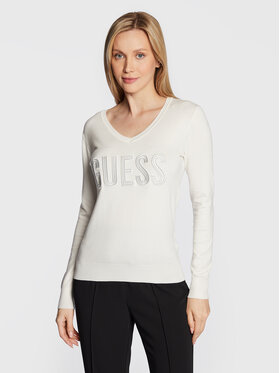 Guess Guess Sweter Pascale W2BR52 Z2NQ2 Biały Regular Fit