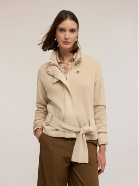 Motivi Motivi Sweter M502W003604N021 Kremowy Regular Fit