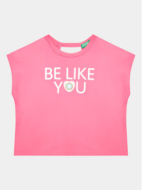 United Colors Of Benetton United Colors Of Benetton Футболка 3096C10BW Рожевий Regular Fit