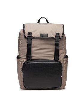 Tommy Hilfiger Tommy Hilfiger Ruksak Th Lux Nylon Flap Backpack AM0AM11817 Béžová