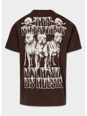 PITBULL PITBULL T-Shirt TRES PERROS VIEJOS Brązowy Regular Fit