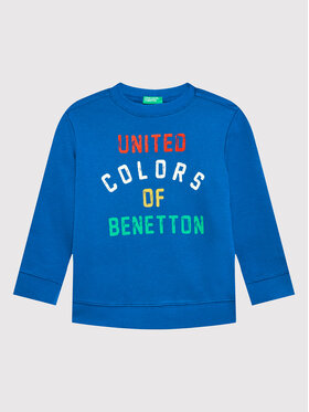 United Colors Of Benetton United Colors Of Benetton Džemperis ar kapuci 3J70G104B Zils Regular Fit