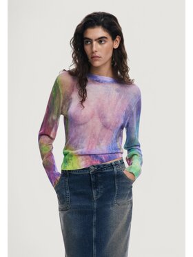 Desigual Desigual Sweter JERS_BOGEN Fioletowy Shirt Fit